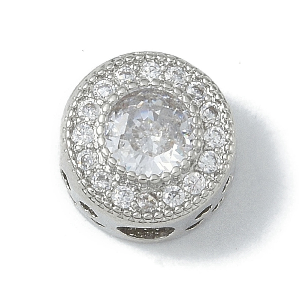 

PandaHall Rack Plating Brass Micro Pave Clear Cubic Zirconia Beads, Long-Lasting Plated, Lead Free & Cadmium Free, Flat Round, Platinum...