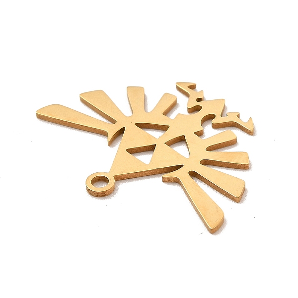 

PandaHall 201 Stainless Steel Pendants, The Legend of Zelda Charm, Golden, 34x25x1mm, Hole: 2mm 201 Stainless Steel Others