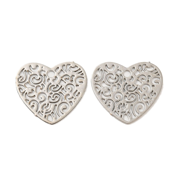 

PandaHall Brass Etched Metal Embellishments Charms, Long-Lasting Plated, Heart with Hollow Out, Platinum, 12.5x13.5x0.3mm, Hole: 1.2mm Brass...