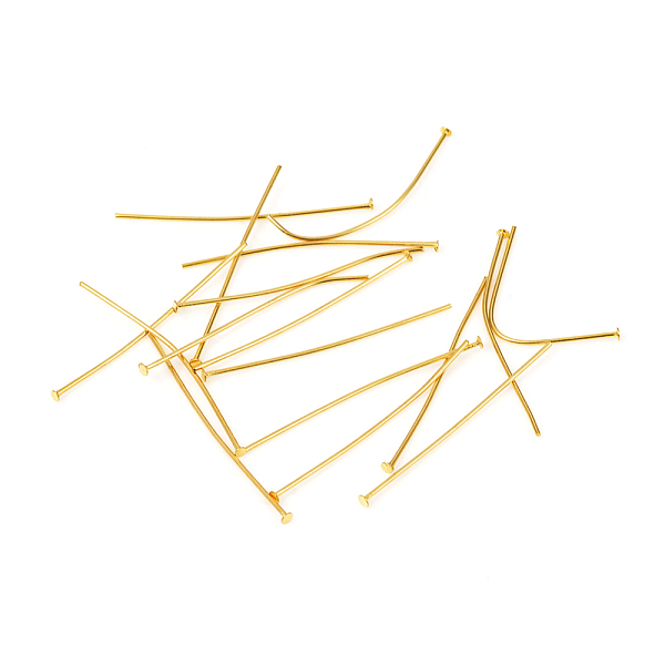 

PandaHall 304 Stainless Steel Flat Head Pins, Golden, 30x0.6mm, Head: 1.4mm 304 Stainless Steel
