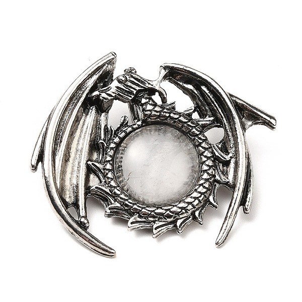 

PandaHall Natural Quartz Crystal Pendants, Rock Crystal Pendants, Dragon Charms, with Rack Plating Antique Silver Tone Alloy Findings...