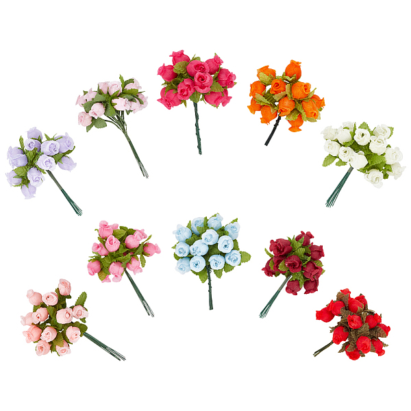 

PandaHall GOMAKERER 10 Pcs Artificial Flowers, Mixed Colors Faux Rose Flowers Bouquets Cloth Simulation Flower Resuable Bouquet with Stems..., Multicolor