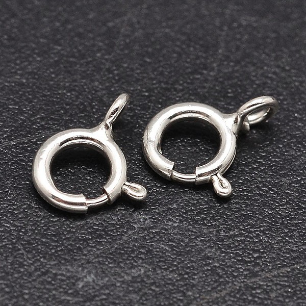 

PandaHall 925 Sterling Silver Spring Ring Clasps, Silver, 8x5x0.98mm, Hole: 1mm, about 263pcs/20g Sterling Silver