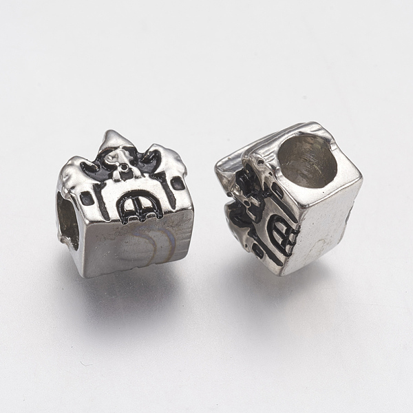 

PandaHall Ion Plating(IP) 304 Stainless Steel European Beads, Large Hole Beads, House, Antique Silver, 10x11x8.5mm, Hole: 5mm 304 Stainless...