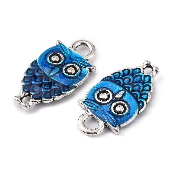 

PandaHall Alloy Enamel Pendants, Cadmium Free & Lead Free, Owl, for Halloween, Antique Silver Metal Color, Light Blue, 18.5x9.5x2.5mm...
