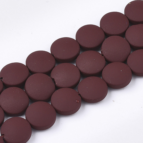 

PandaHall Spray Painted Non-magnetic Synthetic Hematite Beads Strands, Flat Round, Brown, 8.5x4mm, Hole: 1mm, about 48pcs/strand, 15.7 inch...