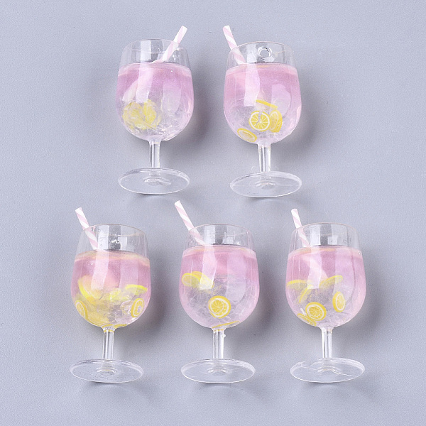 

PandaHall Acrylic Goblet Pendants, Imitaion Fruit Juice Charms, with Epoxy Resin and Polymer Clay inside, Platinum Tone Iron Eye Pins, Pearl..., Pink