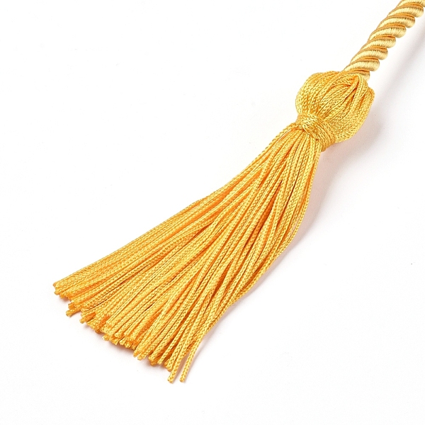 

PandaHall Polyester Graduation Honor Rope, with Tassel Pendant Decoration for Graduation Students, Gold, 169cm, 6mm Polyester Gold