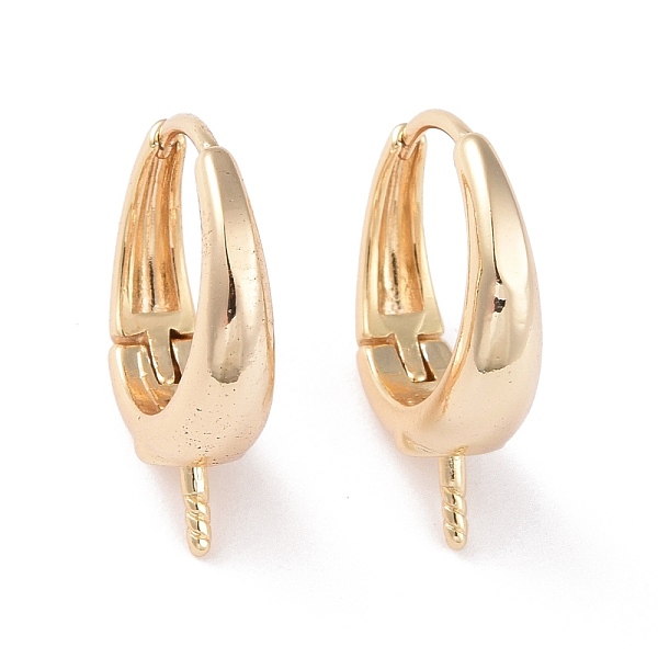 

PandaHall Brass Hoop Earring Findings, for Half Drilled Beads, Cadmium Free & Lead Free, Real 14K Gold Plated, 19.5x16x5mm, Pin: 0.7mm Brass