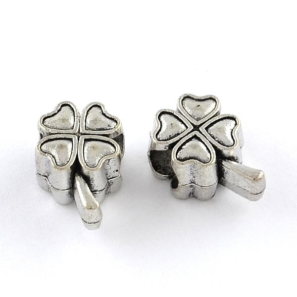 

PandaHall Tibetan Style Zinc Alloy Clover European Beads, Lead Free & Cadmium Free, Antique Silver, 13.4x9x7.2mm, Hole: 4.8mm, about...