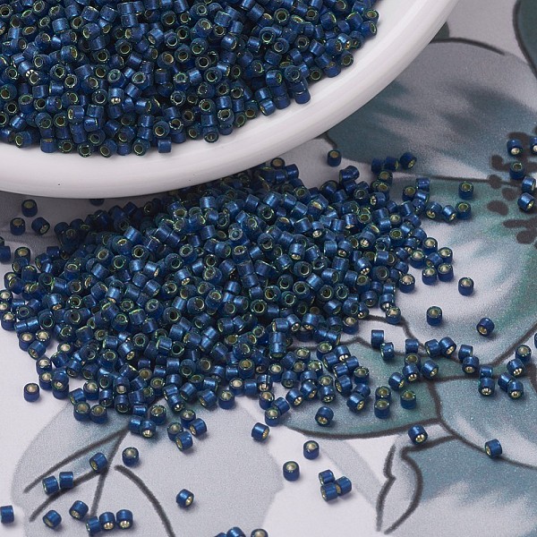 

PandaHall MIYUKI Delica Beads, Cylinder, Japanese Seed Beads, 11/0, (DB0693) Dyed Semi-Frosted Silver Lined Dusk Blue, 1.3x1.6mm, Hole...