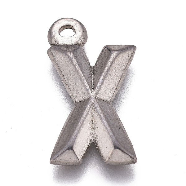 

PandaHall 304 Stainless Steel Pendants, Alphabet, Letter.X, 16x9x2mm, Hole: 1.2mm 304 Stainless Steel Letter X