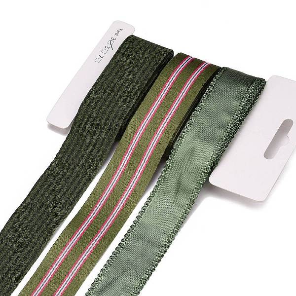 

PandaHall 9 Yards 3 Styles Polyester Ribbon, for DIY Handmade Craft, Hair Bowknots and Gift Decoration, Avocado Green Color Palette, Dark...