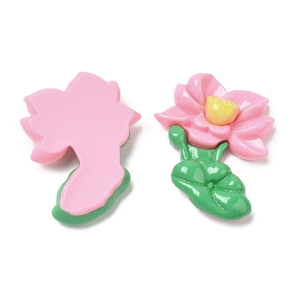 

PandaHall Opaque Resin Cabochons, Flower, Pink, 29.5x28x7mm Resin Flower Pink
