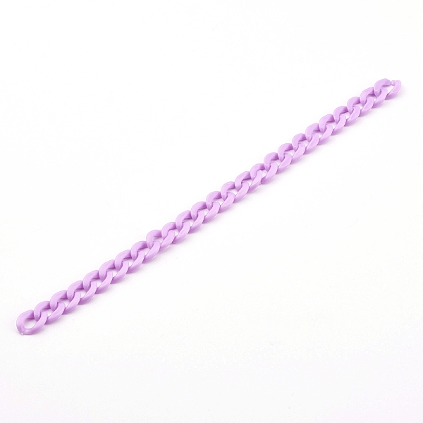 

PandaHall Opaque Acrylic Twisted Chain, Curb Chain, Quick Link Chains, Unwelded, Medium Purple, 13.5x10x2.5mm, 39.37 inch(1m)/strand Acrylic