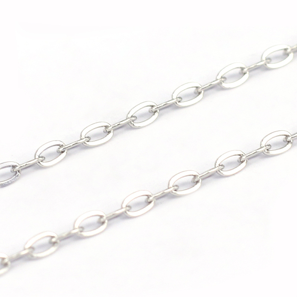 

PandaHall 304 Stainless Steel Cable Chains, Flat Oval, Unwelded, Stainless Steel Color, 3x2x0.4mm 304 Stainless Steel