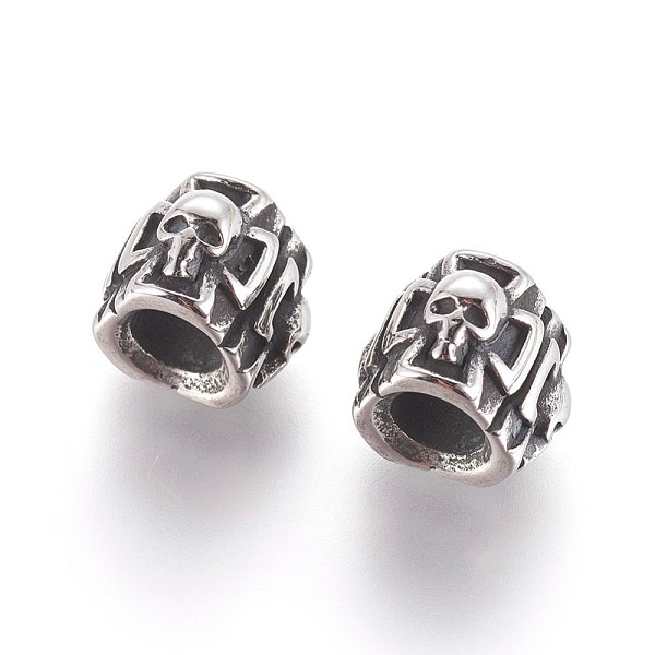 

PandaHall 304 Stainless Steel European Beads, Large Hole Beads, Sukll and Cross, Antique Silver, 11x11.5x9mm, Hole: 5mm 304 Stainless Steel...