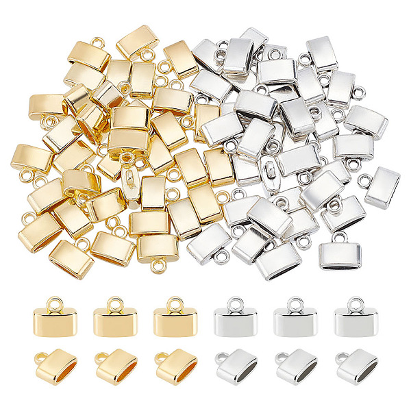 

PandaHall CHGCRAFT 72Pcs 2 Colors Flat Cord End Caps Alloy Glue-in Flat End Cap Tibetan Cord End Finding for Tassel Leather Cord DIY Craft...