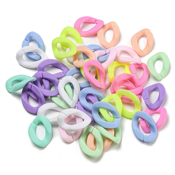 

PandaHall Frosted Acrylic Linking Rings, Quick Link Connectors, for Curb Chain Making, Twisted Oval, Mixed Color, 23.5x17x4.5mm, Inner..., Multicolor