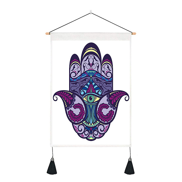 Polyester-Hamsa-Hand/Hand Von Miriam Mit Bösem Blick-Muster