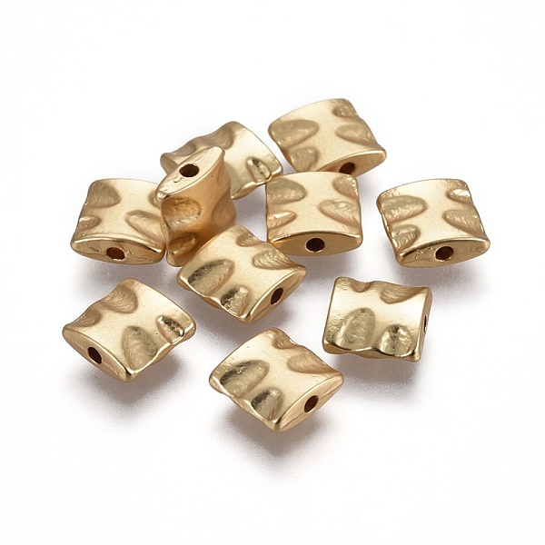 

PandaHall Alloy Beads, Lead Free & Nickel Free & Cadmium Free, Square, Real 18K Gold Plated, Matte Gold Color, 9x9x3.5mm, Hole: 1.6mm Alloy...