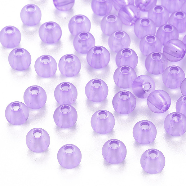 

PandaHall Transparent Acrylic Beads, Round, Lilac, 6x5mm, Hole: 1.8mm, about 440pcs/50g Acrylic Round Purple