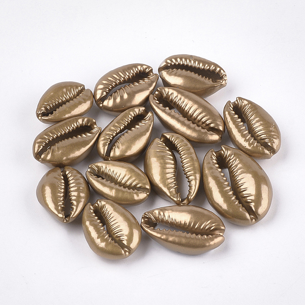 

PandaHall Spray Painted Cowrie Shell Beads, Matte Style, No Hole/Undrilled, Golden, 20~28x14~20x7~8.5mm Cowrie Shell Shell Shape