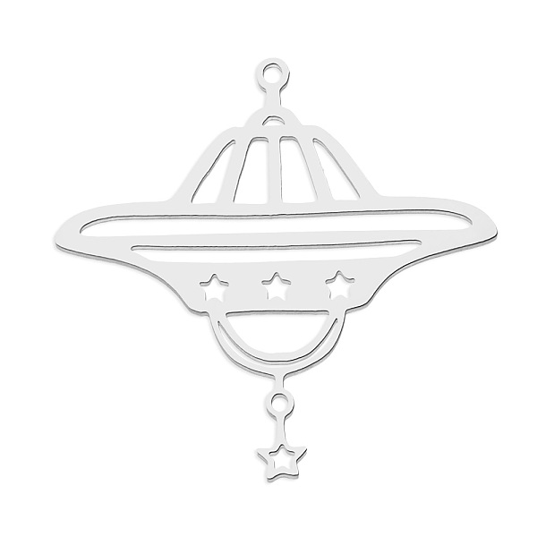 

PandaHall 201 Stainless Steel Pendants, Laser Cut, Flying Saucer, Stainless Steel Color, 36.5x37.5x1mm, Hole: 1.6mm 201 Stainless Steel...