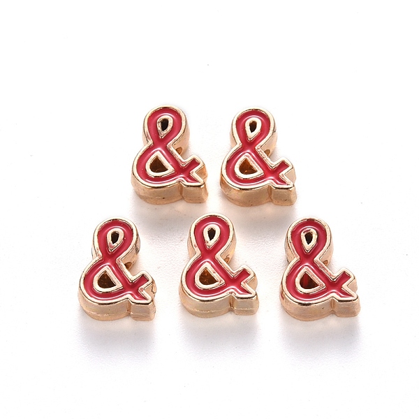 

PandaHall Alloy Enamel Beads, Sympol, Cadmium Free & Lead Free, Light Gold, Red, 10.5x7.5x3mm, Hole: 1.5mm Alloy+Enamel Others Red