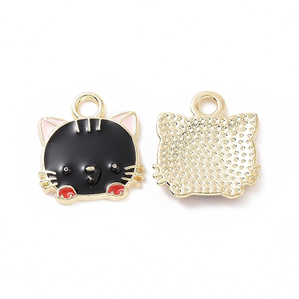 

PandaHall Alloy Enamel Pendants, Light Gold, Cat Charm, Black, 15x13.5x2mm, Hole: 2mm Alloy+Enamel Cat Shape Black