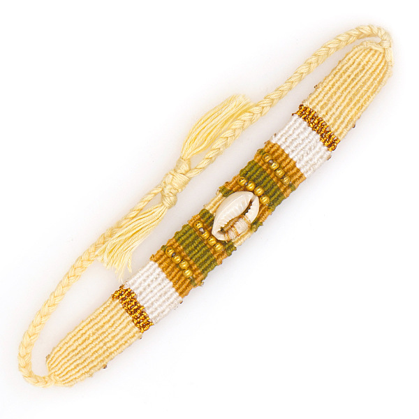 Unique HandWoven Cowrie Shell Adjustable Cord Bracelets for Women