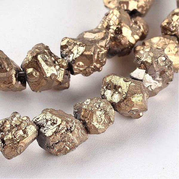 

PandaHall Electroplated Natural Dragon Bone Stone Beads Strands, Nuggets, Golden Plated, 6~12x6~8x4~7mm, Hole: 0.8~1mm, about...