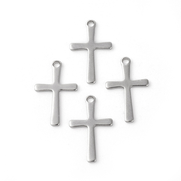 

PandaHall 201 Stainless Steel Pendants, Cross, Stainless Steel Color, 15x9.5x0.8mm, Hole: 1.2mm 201 Stainless Steel Cross