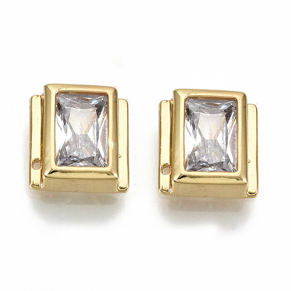 

PandaHall Brass Clear Cubic Zirconia Charms, Cadmium Free & Nickel Free & Lead Free, Rectangle, Real 16K Gold Plated, 7.5x7x3mm, Hole: 0.5mm...