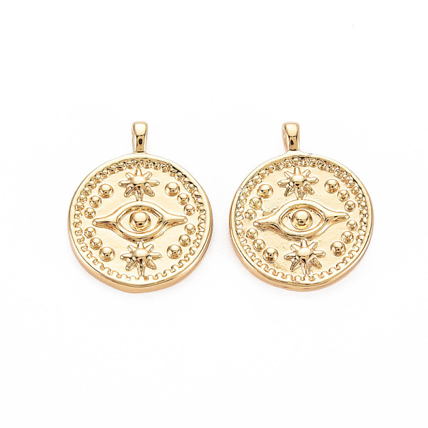

PandaHall Rack Plating Alloy Pendants, Cadmium Free & Nickel Free & Lead Free, Flat Round, Golden, 19x15x2mm, Hole: 1.5mm Alloy Flat Round