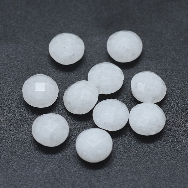 

PandaHall Natural Rainbow Moonstone Cabochons, Faceted, Flat Round, 6x3~3.5mm Rainbow Moonstone Flat Round