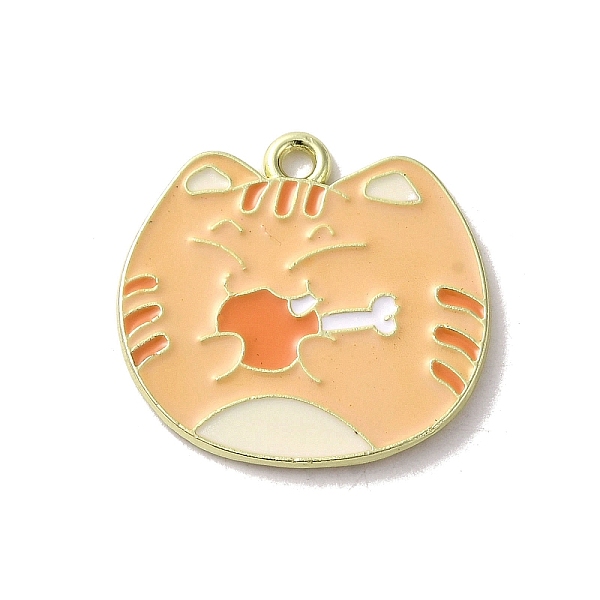 

PandaHall Alloy Enamel Pendants, Golden, Cat Shape, Navajo White, 22.5x23.5x1.4mm, Hole: 1.9mm Alloy+Enamel Cat Shape