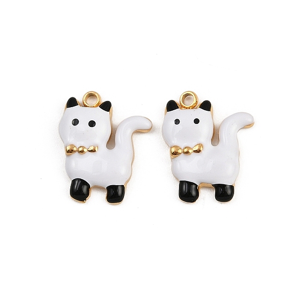 304 Stainless Steel Enamel White Pet Charms