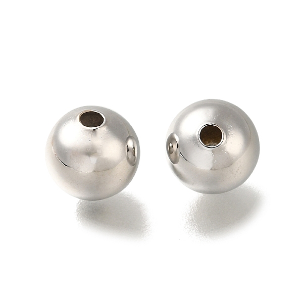 

PandaHall Rack Plating Brass Beads, Long-Lasting Plated, Lead Free & Cadmium Free, Round, Platinum, 8x7.5mm, Hole: 1.6mm Brass Round