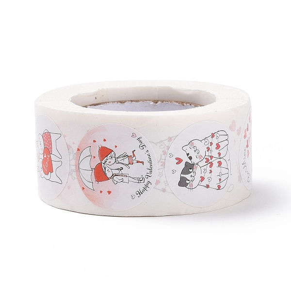 

PandaHall Valentine's Day Round Paper Stickers, Adhesive Labels Roll Stickers, Gift Tag, for Envelopes, Party, Presents Decoration, Mixed..., White