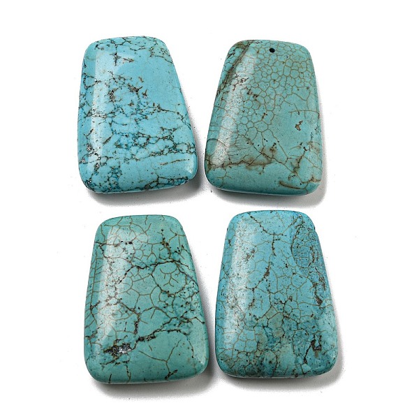 

PandaHall Natural Howlite Dyed Beads, Trapezoid, Top Drilled, 45x32x9mm, Hole: 1mm Howlite Trapezoid