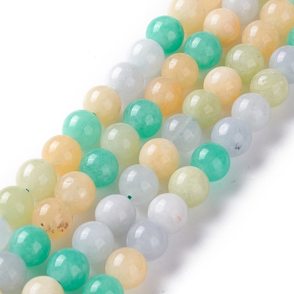

PandaHall Dyed Natural White Jade Beads Strands, Round, Mixed Color, 8mm, Hole: 1mm, about 48pcs/strand, 15.16 inch(38.5cm) White Jade Round..., Multicolor