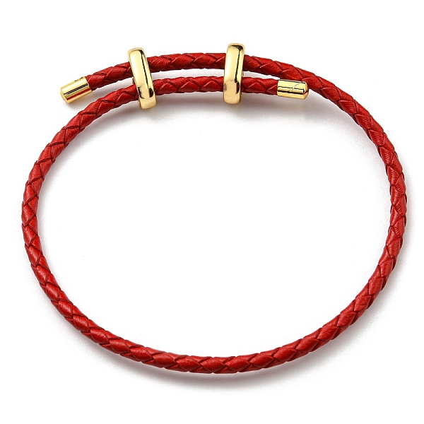 

PandaHall Leather Braided Cord Bracelets, Adjustable Bracelet, FireBrick, Inner Diameter: 5/8~2-7/8 inch(1.5~7.3cm) Leather Red