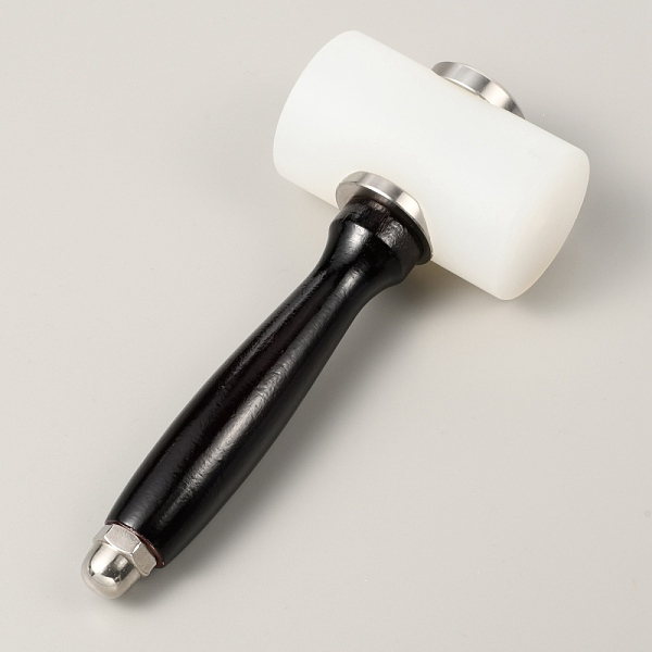 

PandaHall Stainless Steel Leathercraft Hammer, Double-end, with Nylon Hammer Head, Black, 19x7.95cm Stainless Steel Black