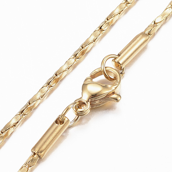 

PandaHall 304 Stainless Steel Chain Necklaces, with Lobster Claw Clasps, Golden, 16.54 inch(42cm), 1.2mm 304 Stainless Steel