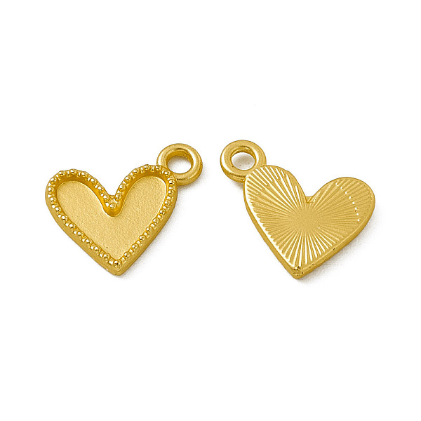 

PandaHall Rack Plating Alloy Pendants, Cadmium Free & Nickel Free & Lead Free, Heart Charm, Matte Gold Color, 11.5x13x1.6mm, Hole: 1.8mm...