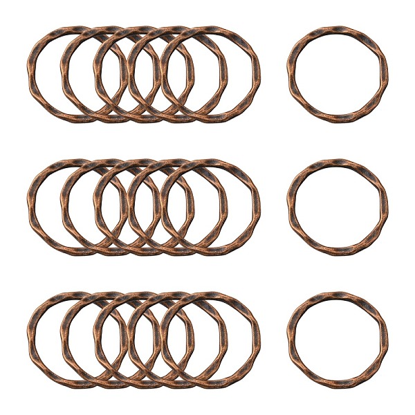 

PandaHall Tibetan Style Linking Rings, Circle Frames, Cadmium Free & Nickel Free & Lead Free, Red Copper Color, 22x1.5mm, about 18.5mm inner...