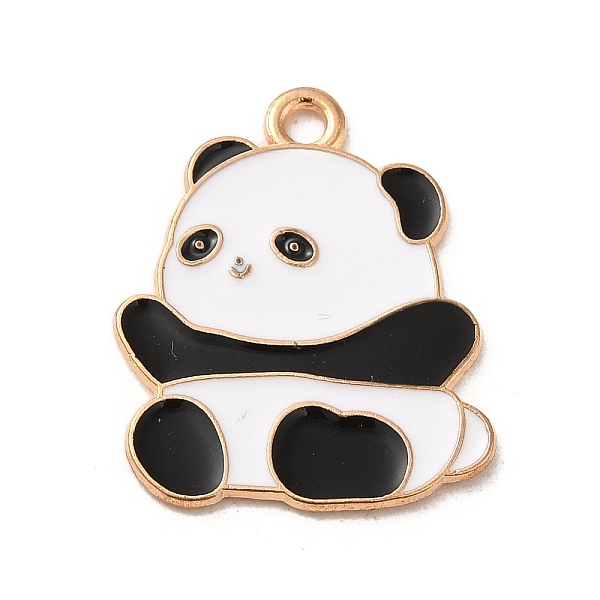 

PandaHall Alloy Enamel Pendants, Light Gold, Panda Charm, White, 24x20x1mm, Hole: 2mm Alloy+Enamel Panda White