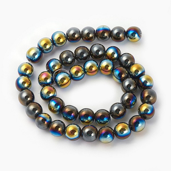 Electroplated Non-magnetic Synthetic Hematite Beads Strands