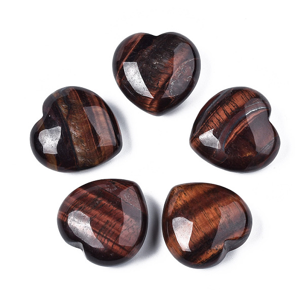 

PandaHall Natural Red Tiger Eye, No Hole, Heart Love Stone, Pocket Palm Stone for Reiki Balancing, 29.5~30x30x14~15mm Tiger Eye Heart